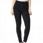 Women's Black Skinny Fit High Rise Clean Look Regular Length Stretchable Jeans