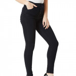 Women's Black Skinny Fit High Rise Clean Look Regular Length Stretchable Jeans
