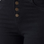 Women's Black Skinny Fit High Rise Clean Look Regular Length Stretchable Jeans