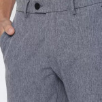 Men Slim Fit Grey Polyester Blend Trousers